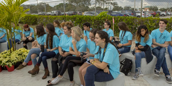 Jupiter Community High School students were present at the unveiling of the mural 