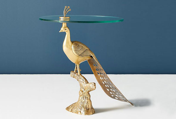 Leah Logue interior designs for Spring 2020 - Anthropologie Pavo Side Table Brass